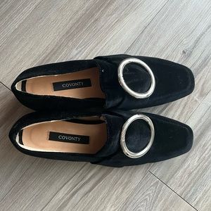 Black Velvet Loafers